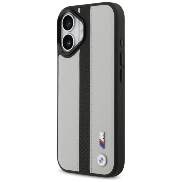 Case BMW M Perforated Stripe Logo MagSafe for iPhone 17 gray - imagine 2