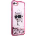 Karl Lagerfeld KLHCI8LNKHCP iPhone 7/8/SE 2020 / SE 2022 pink hardcase Glitter Karl Head - imagine 4