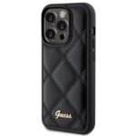 Guess GUHCP15XPSQSQSK iPhone 15 Pro Max 6.7" black hardcase Quilted Metal Logo - imagine 2