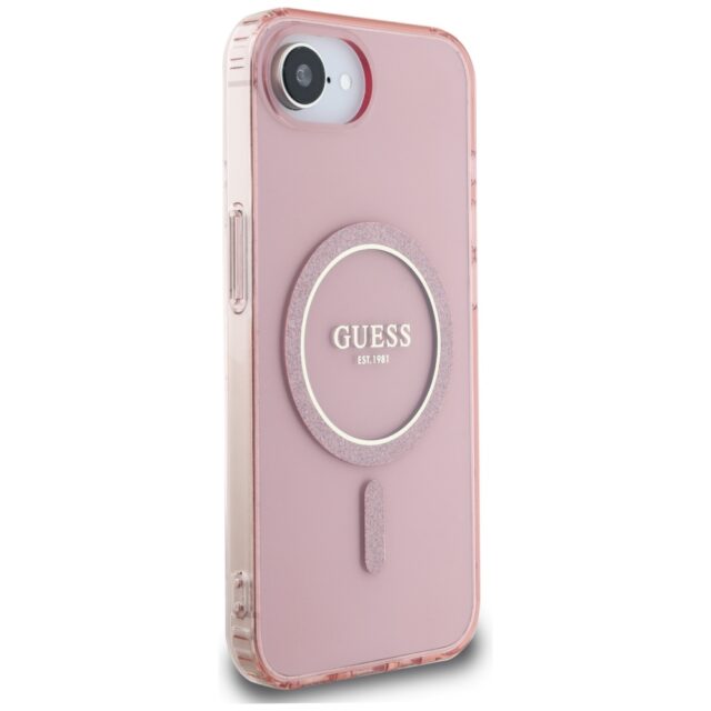 Case Guess IML Glitter Circle MagSafe for iPhone 16e pink - imagine 4