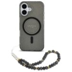 Guess GUHMP16SHGCRELSK iPhone 16 6.1" black hardcase IML Glitter With Pearl Strap MagSafe - imagine 2