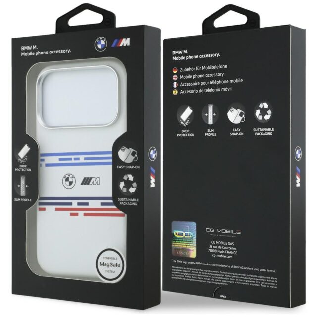 BMW M Silicon Horizontal Line MagSafe Case for iPhone 17 Pro White - imagine 8