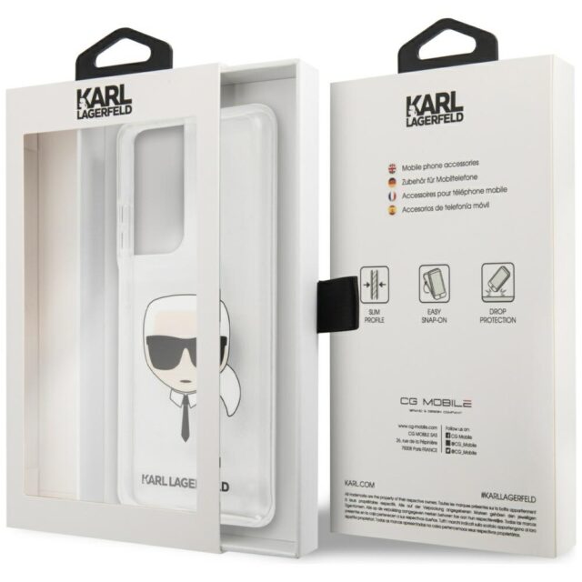Karl Lagerfeld KLHCS21LKTR S21 Ultra G998 hardcase Transparent Karl`s Head - imagine 8