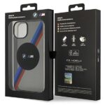 BMW BMHMP14SHDTK case iPhone 14 / 15 / 13 6.1" gray Tricolor Stripes MagSafe - imagine 8