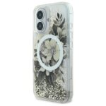 Guess GUHMP16SLFMWTE iPhone 16 6.1" beige hardcase Liquid Glitter Flower MagSafe - imagine 2
