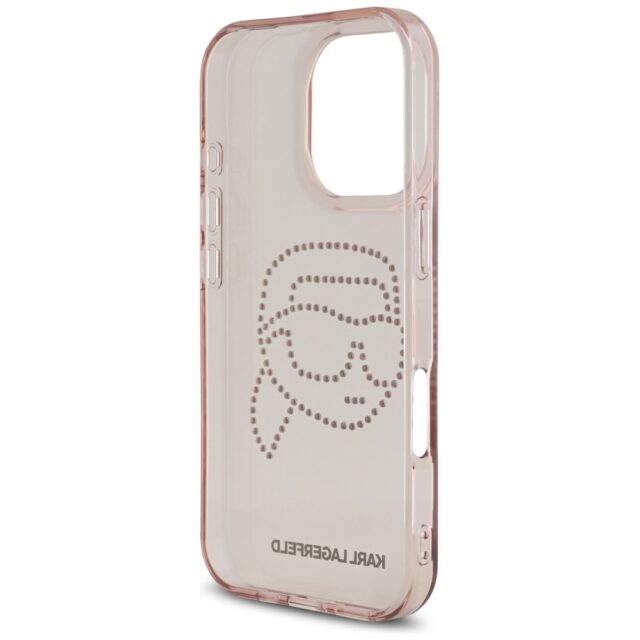 Case Karl Lagerfeld IML Rhinestones Karl Head for iPhone 16 Pro pink - imagine 7