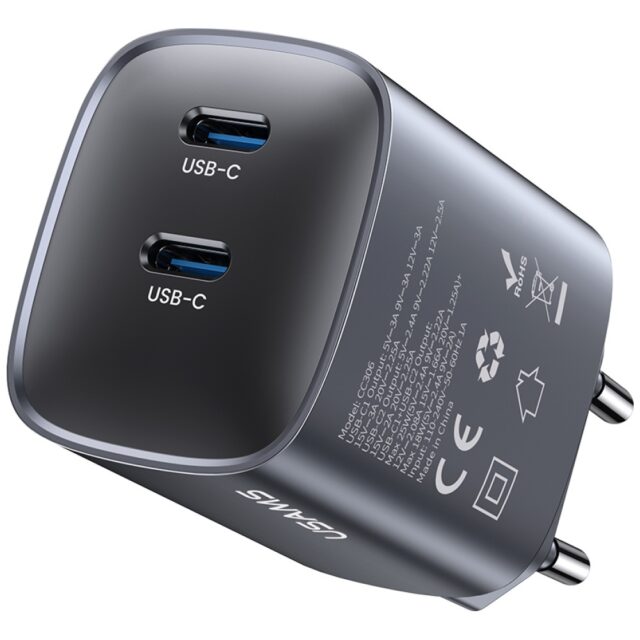 Wall charger USAMS CC305 T66 45W GaN 2xUSB-C tarnish - imagine 2
