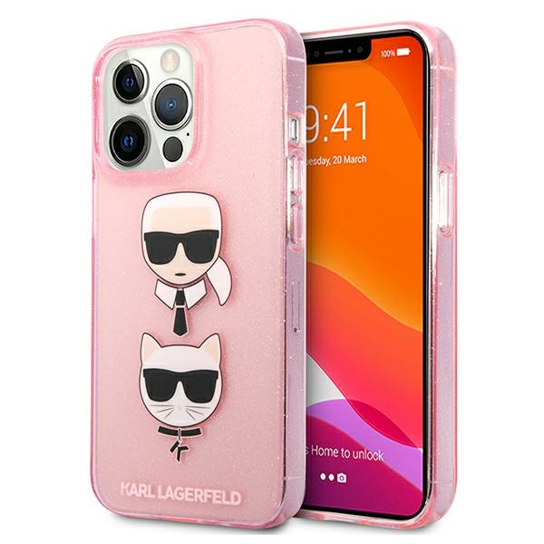 cps-fd60f10aefe242696d75d7c00f7b0d96-2025-12-06-17-44-06 Karl Lagerfeld KLHCP13XKCTUGLP iPhone 13 Pro Max 6,7" pink hardcase Glitter Karl`s & Choupette - imagine 1
