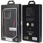 Audi Genuine Leather MagSafe iPhone 14 Pro 6.1" black-red hardcase AU-TPUPCMIP14P-R8/ - imagine 8