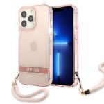Guess GUHCP13XHTSGSP iPhone 13 Pro Max 6,7" pink hardcase Translucent Stap