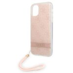 Guess GUOHCN61H4STP iPhone 11 pink hardcase 4G Print Strap - imagine 6
