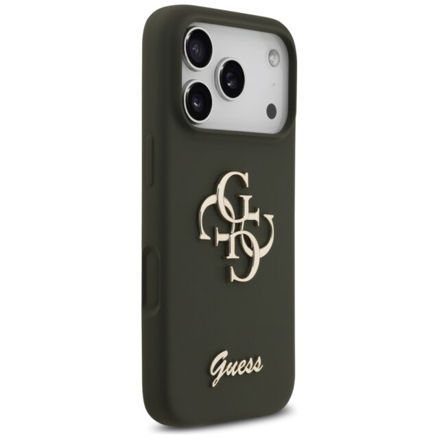 Guess Silicone Big 4G Script case for iPhone 17 Pro Max khaki - imagine 4