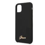 Guess GUHCN65LSLMGBK iPhone 11 Pro Max black hard case Silicone Vintage Gold Logo - imagine 3