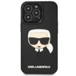 Karl Lagerfeld KLHCP14XKH3DBK iPhone 14 Pro Max 6,7" black hardcase 3D Rubber Karl`s Head - imagine 3