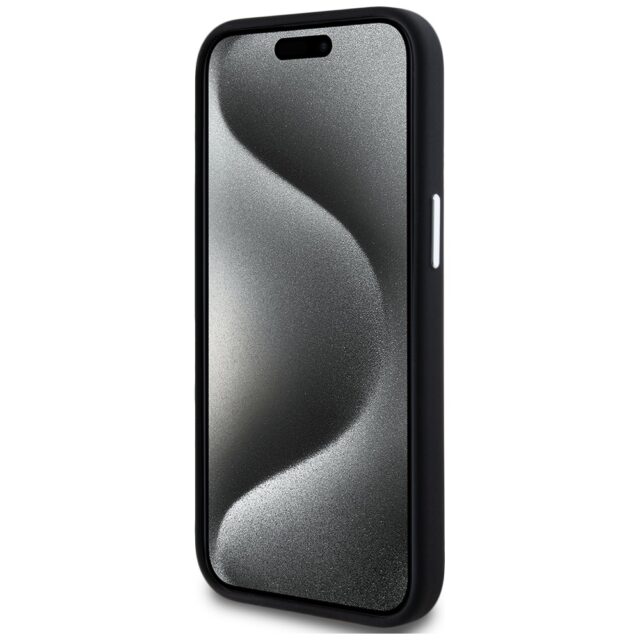 Case Karl Lagerfeld Silicone Metal Script Logo for iPhone 15 black - imagine 5