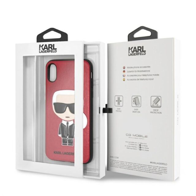 Karl Lagerfeld KLHCPXIKPURE iPhone X/XS hardcase  red Ikonic Karl Fullbody - imagine 7
