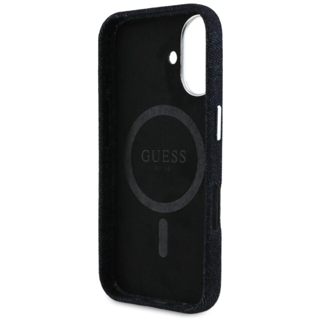 Case Guess Denim Triangle Logo MagSafe for iPhone 16 black - imagine 7