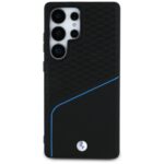 Case BMW Leather Textured and Smooth MagSafe for Samsung Galaxy S25 Ultra black - imagine 3