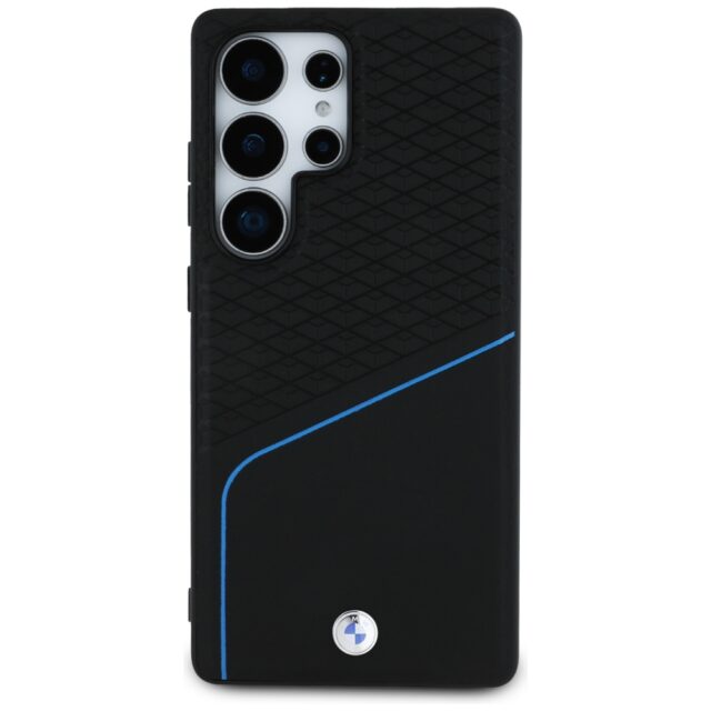 Case BMW Leather Textured and Smooth MagSafe for Samsung Galaxy S25 Ultra black - imagine 3