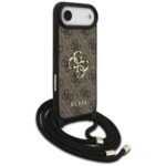 Case Guess 4G Big Logo Cord Stap         Crossbody for iPhone Air brown - imagine 3