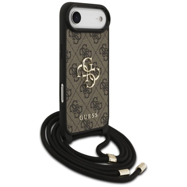 Case Guess 4G Big Logo Cord Stap         Crossbody for iPhone Air brown - imagine 3