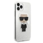 Karl Lagerfeld KLHCN58TPUTRIKSL iPhone 11 Pro silver Glitter Ikonik Karl - imagine 5