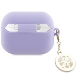 Guess GUAP23DSLGHDU AirPods Pro 2 (2022/2023) cover purple 3D Rubber 4G Diamond Charm - imagine 2