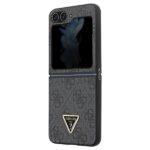 Guess GUHCZF5P4TDPK F731 Z Flip5 black hardcase Leather 4G Diamond Triangle - imagine 6