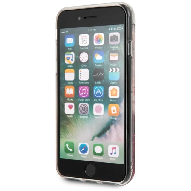 Guess GUHCI8GLHFLRA iPhone 7/8/SE 2020/ SE 2022 raspberr yhard case Glitter Hearts - imagine 6