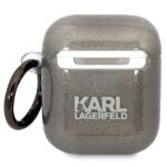 Karl Lagerfeld KLA2HNKCTGK Airpods 1/2 cover black Glitter Karl&Choupette - imagine 2