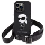 Karl Lagerfeld KLHCP15LSCBSKNK iPhone 15 Pro 6.1" hardcase black Crossbody Silicone Ikonik - imagine 2