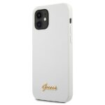 Guess GUHCP12SLSLMGWH iPhone 12 mini 5,4" white hardcase Metal Logo Script - imagine 2