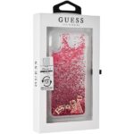 Guess GUHCPXGLUFLRA iPhone X Raspberry hard case Glitter Liquid - imagine 8