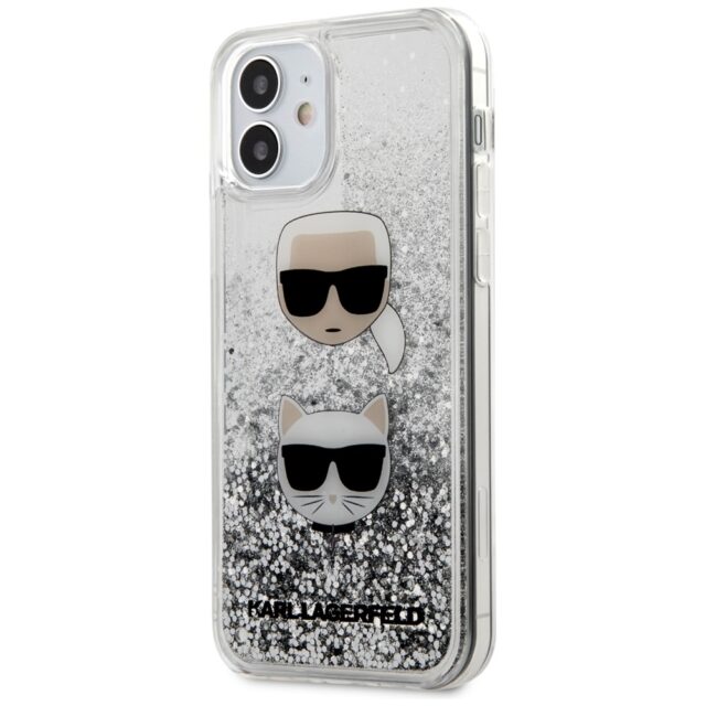 Karl Lagerfeld KLHCP12SKCGLSL iPhone 12 mini 5,4" silver hardcase Liquid Glitter Karl&Choupet - imagine 2