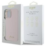 Guess GUHCP16SSMBSLP iPhone 16 6.1" pink hardcase Silicone Script Metal Logo & Frame - imagine 8