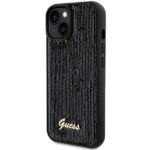 Guess GUHCP14SPSFDGSK iPhone 14 / 15 / 13 6.1" black hardcase Sequin Script Metal - imagine 2