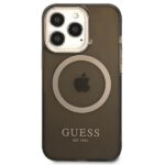 Guess GUHMP13XHTCMK iPhone 13 Pro Max 6,7" black hard case Gold Outline Translucent MagSafe - imagine 3