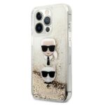 Karl Lagerfeld KLHCP13XKICGLD iPhone 13 Pro Max 6,7" gold hardcase Liquid Glitter Karl&Choupett - imagine 2