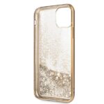 Guess GUHCN58PEOLGGO iPhone 11 Pro gold hard case 4G Peony Liquid Glitter - imagine 4