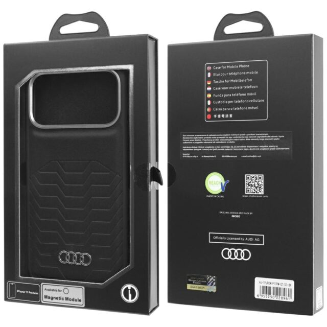 Case Audi GT Synthetic Leather MagSafe for iPhone 17 Pro Max black - imagine 10