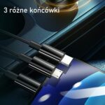 USAMS Ład. sam. 2xUSB+ kable 3w1 C22(lightning+microUSB+USB-C) czarny/black CC119TC01 (US-CC119) - imagine 2