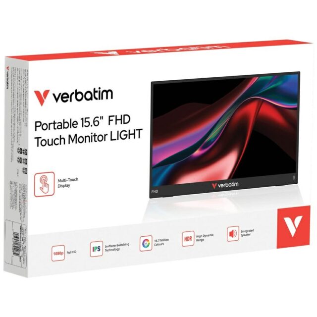 Portable Touch Monitor Verbatim LIGHT 15.6" FHD black 32402 - imagine 4