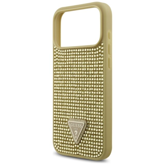 Case Guess Rhinestone Triangle Logo for   iPhone 17 Pro Max gold - imagine 6