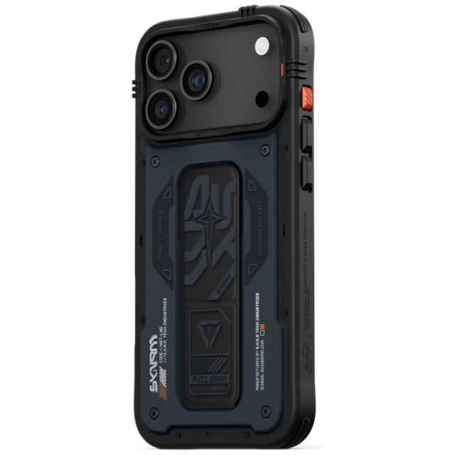 Case Skinarma Aegis for iPhone 17 Pro Max Magnetic Charging + Grip Stand navy - imagine 2