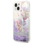 Guess GUHCP14MLFLSU iPhone 14 Plus / 15 Plus 6.7" purple hardcase Flower Liquid Glitter - imagine 2