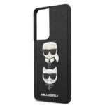 Karl Lagerfeld KLHCS21LSAKICKCBK S21 Ultra G998 black hardcase Saffiano Ikonik Karl&Choupette - imagine 6