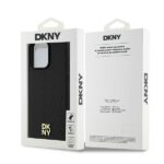 DKNY DKHMP15XPSHRPSK iPhone 15 Pro Max 6.7 inch black hardcase Leather Monogram Pattern Metal Logo M - imagine 8