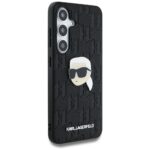 Case Karl Lagerfeld Leather Monogram Pin Logo Karl Head Samsung Galaxy S25 black - imagine 4
