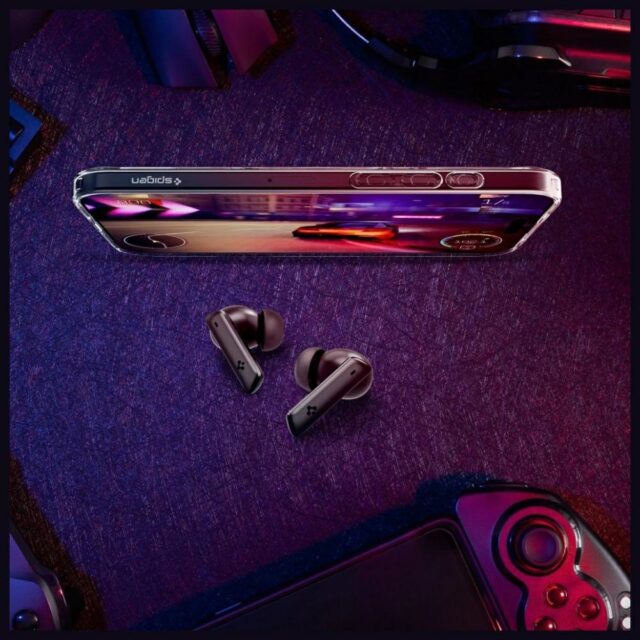 TWS Headphones Spigen SA2402 ANC PRO black - imagine 6