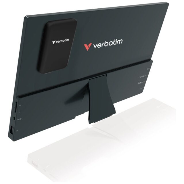 Portable Touch Monitor Verbatim LIGHT 14" FHD with 5000mAh Power Bank black 32088 - imagine 5